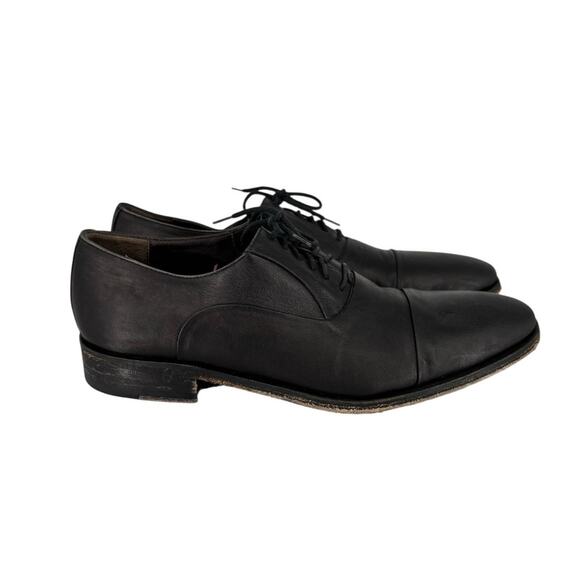 Bruno Magli Cap Toe Oxford Black Leather Mens Shoes Size 8.5 M Dress Italy main image 8